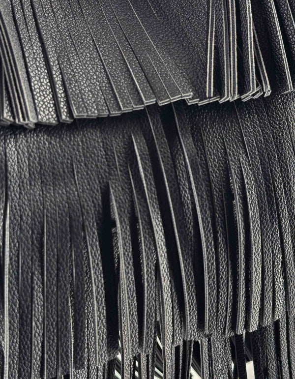 Black Fringe Sac Bag Ma001