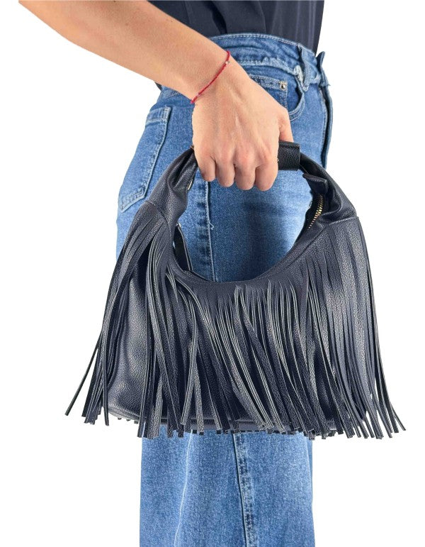 Mini Sac Bag Black Fringe Ma001