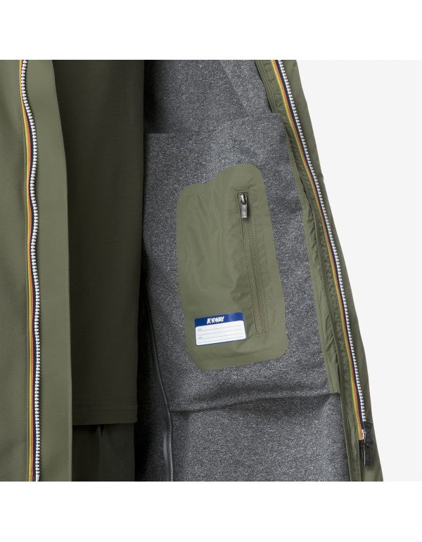 Tommy Bonded Jersey Green Lichen Trench Coat