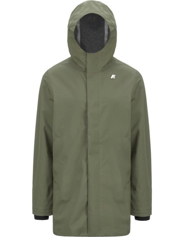 Tommy Bonded Jersey Green Lichen Trench Coat
