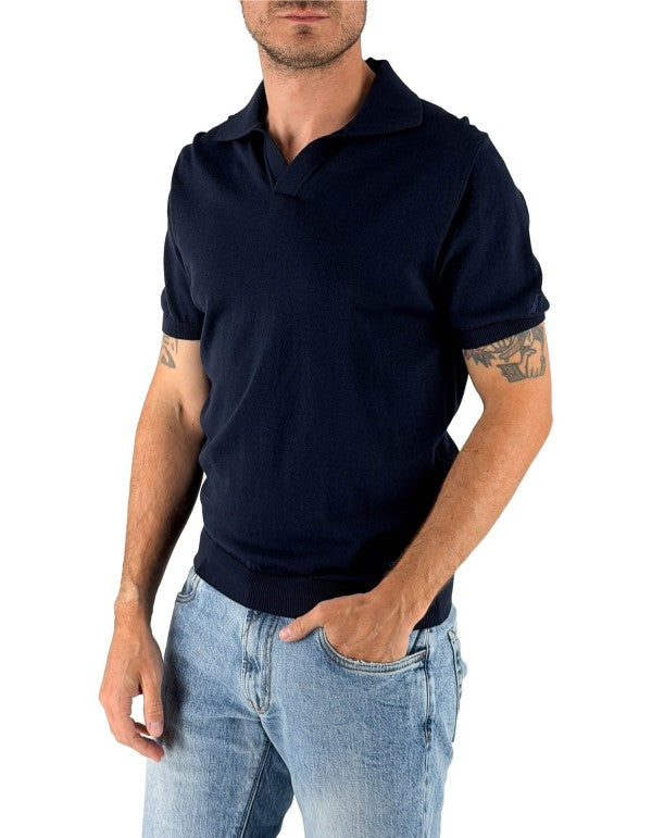 Polo In Maglia 100% Cotone Alassio Blu Navy
