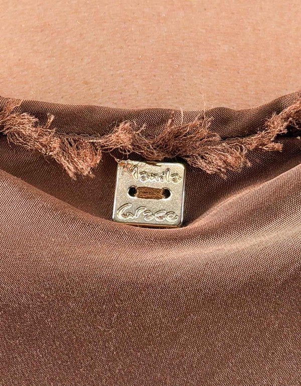 Cocoa Fringed Dress Ma143