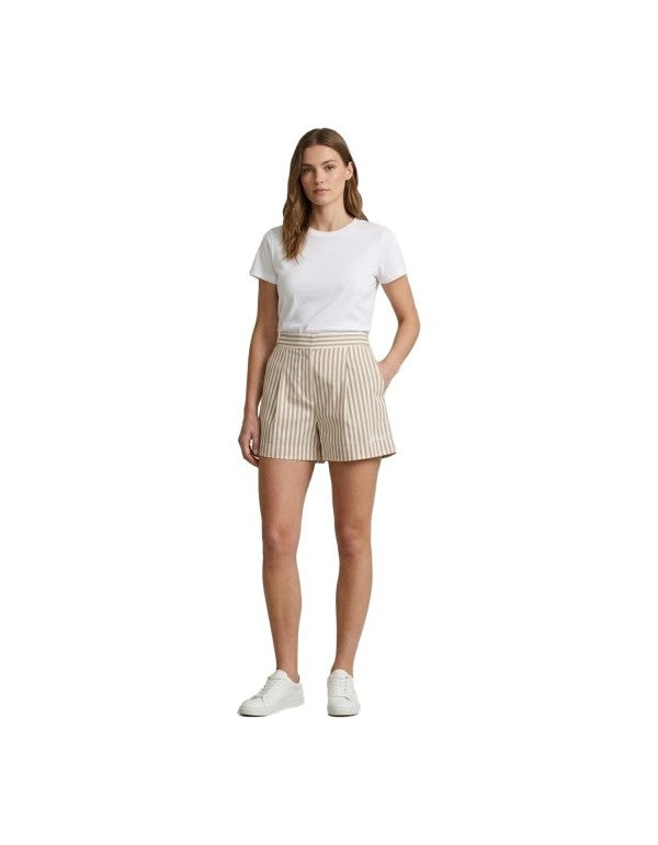 Shorts a Righe Amani Cotton Beige