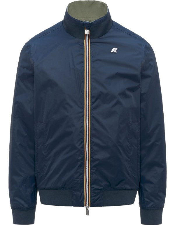 Arsene Cotton Double Jacket Green Lichen - Blue Insignia