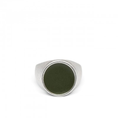 Double U Frenk | Circle Silver & Green Ring Argento | DUF_CIRCLE SILVER&GREEN