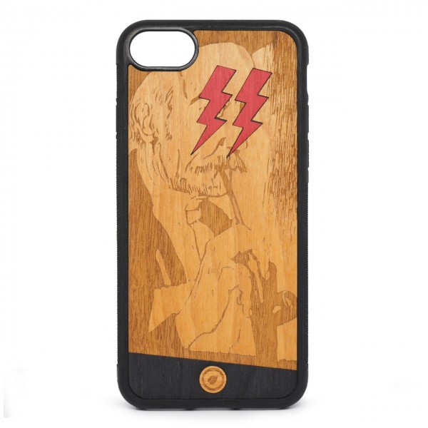Recreate | Cover Wood Lightning Red iPhone 8 7 Nero | RCA_LIGHTNINGRED8-7_BLK-BR