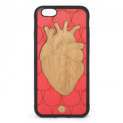 Recreate | Cover Wood Heart iPhone 6s 6 Rosso | RCA_HEART6-6S_RED-BR