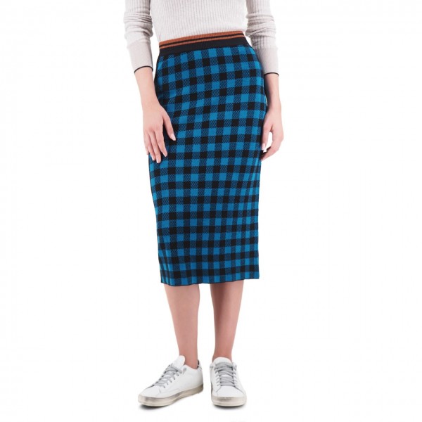 Scotch & Soda | Knitted Skirt In Check Pattern Blu | S&S_152580 0601