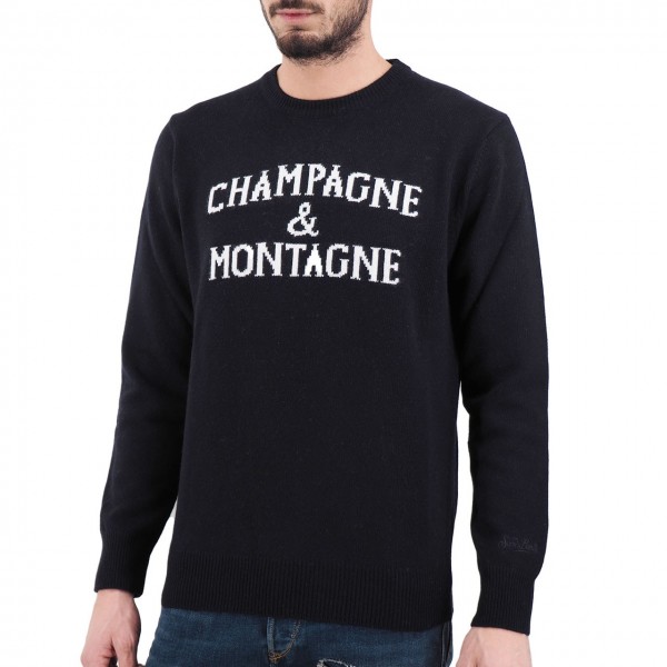MC2 Saint Barth | Round Neck Sweater Montagne & Champagne, Blu | MC2_MNCH61 MONCHAMP 61