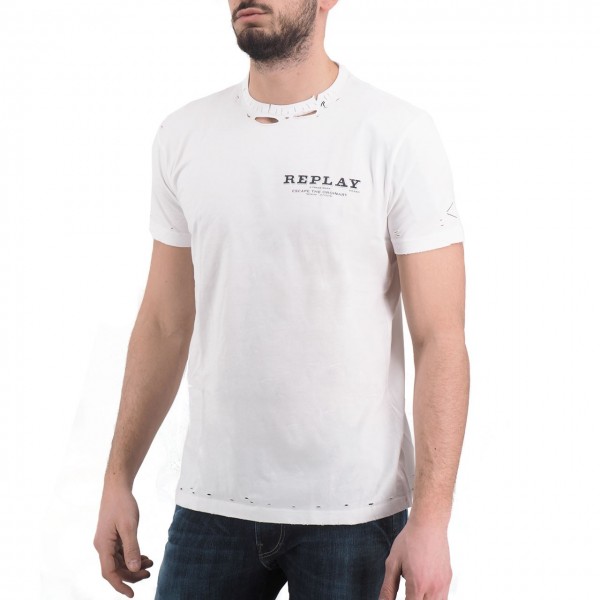 Replay | T-Shirt, Bianco | RPY_M3025 .000.22038 .001