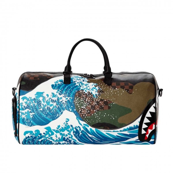 Sprayground | Camokawa Wave Shark Duffle Bag Green | SPR_910D2447NSZ