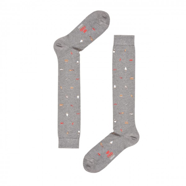 Red Sox | Aspen Print Long Socks, Grey | RSX_62424G V2430