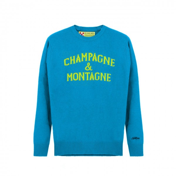 MC2 Saint Barth | Round-Neck Sweater Champagne & Montagne, Blu | MC2_HER001 MNCH39