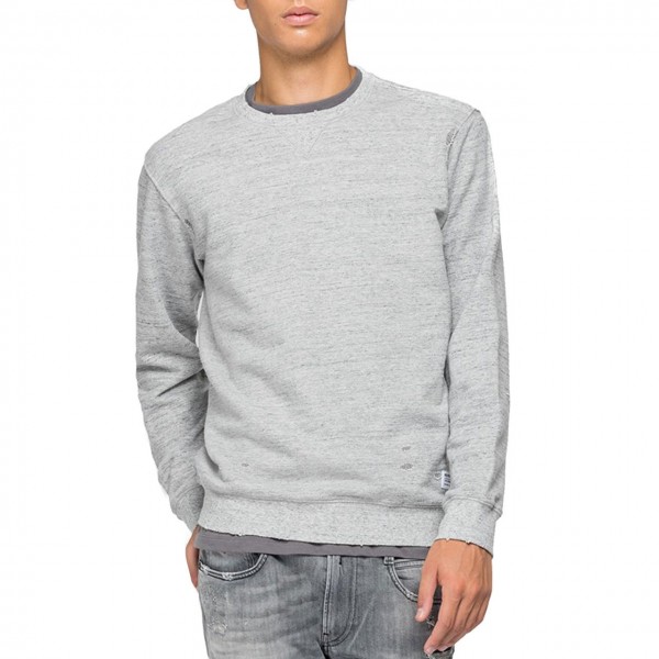 Replay Essential Cotton Sweatshirt, Gray