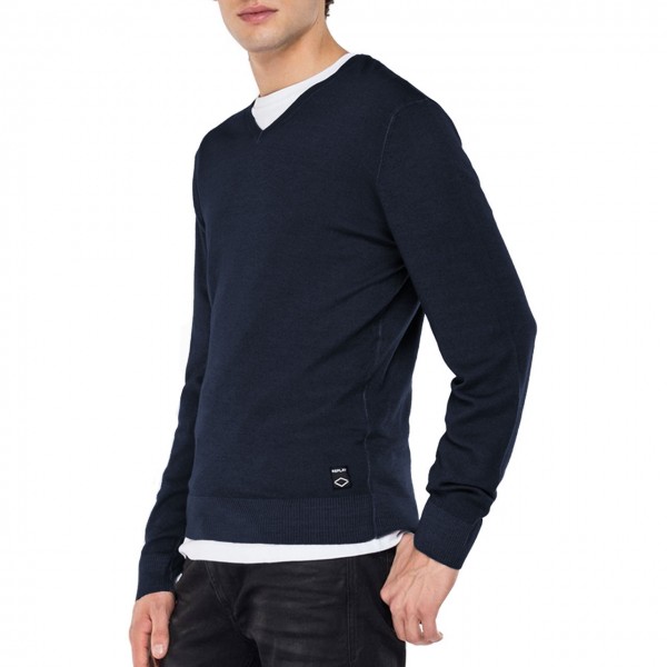 V-neck Sweater, Blue