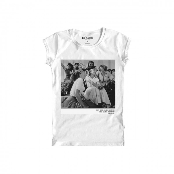 Inside Black & White T-Shirt, Bianco