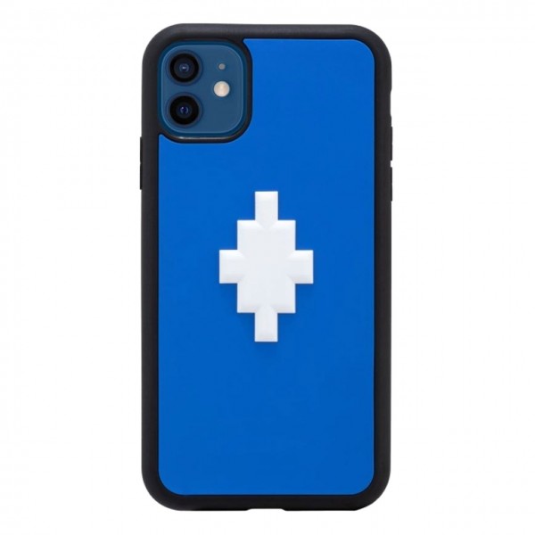 3D Cross Blue iPhone 12 Cover, Blue