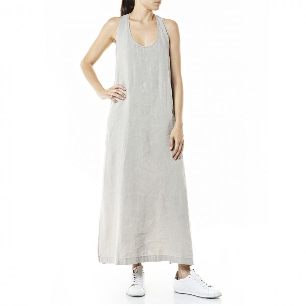Essential Linen Long Dress, Gray