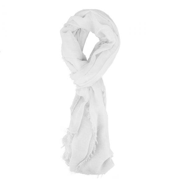Scarf With Fringes, White