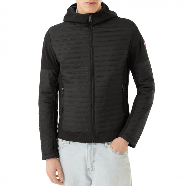 Jacket With Hood And Softshell Inserts, Black
