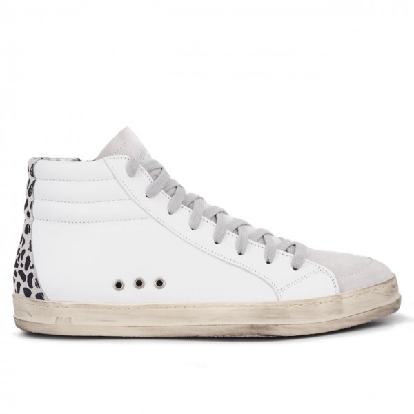 Sneaker Skate White Cheetah, Bianco