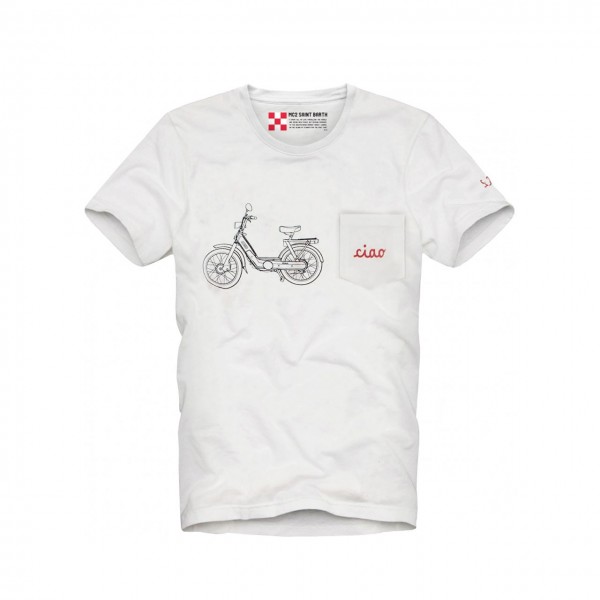 T-Shirt Austin Con Stampa E Tasca, Bianco