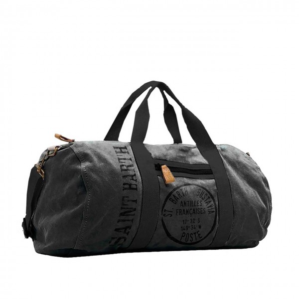 Maxime Vintage Style Duffel Bag, Black