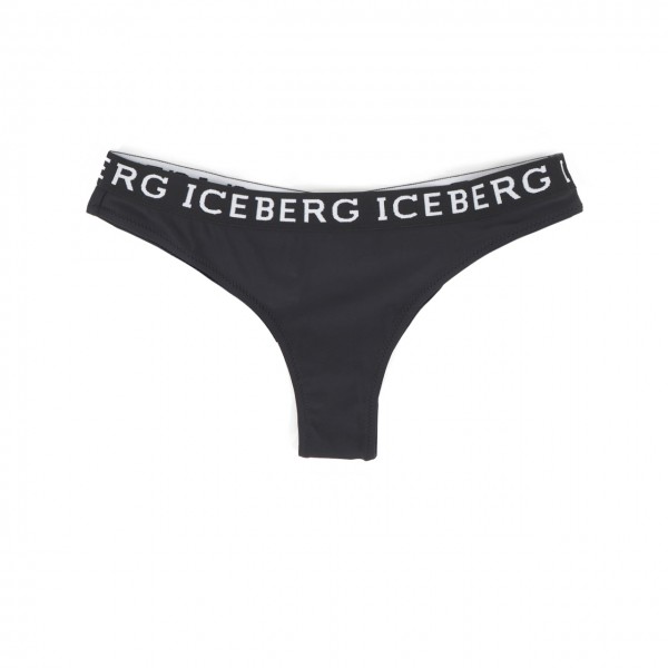 Slip Bikini Con Fascia Iceberg, Nero
