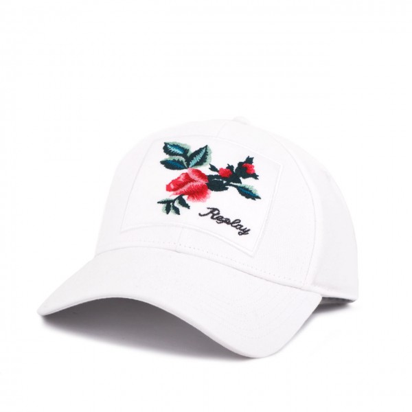 Rose Label Baseball Cap, White
