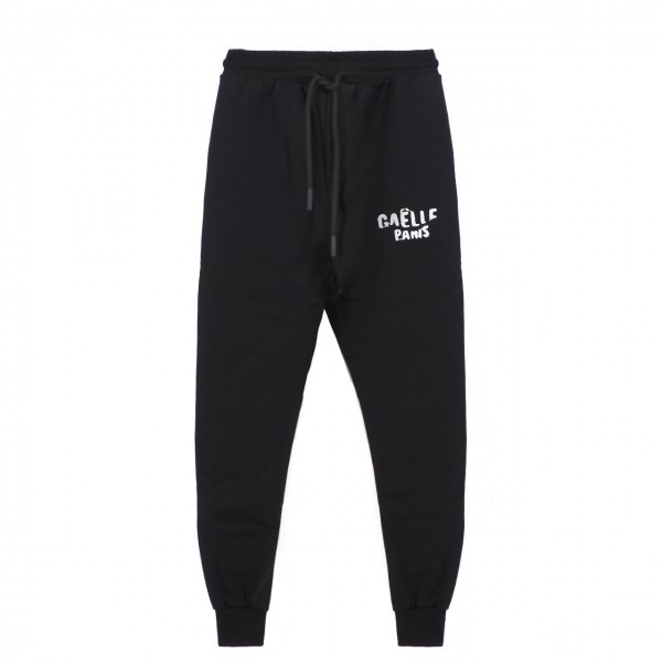 Fleece Trousers With Embroidery, Black