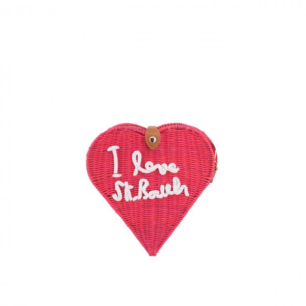 Love St Barth Wicker Bag, Red