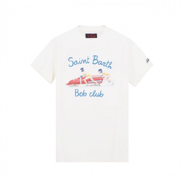 Classic St. Barth T-Shirt Bob Girl, Bianco