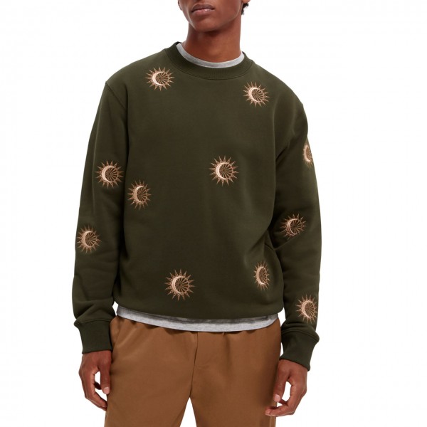 Sweatshirt With All-Over Print, Green