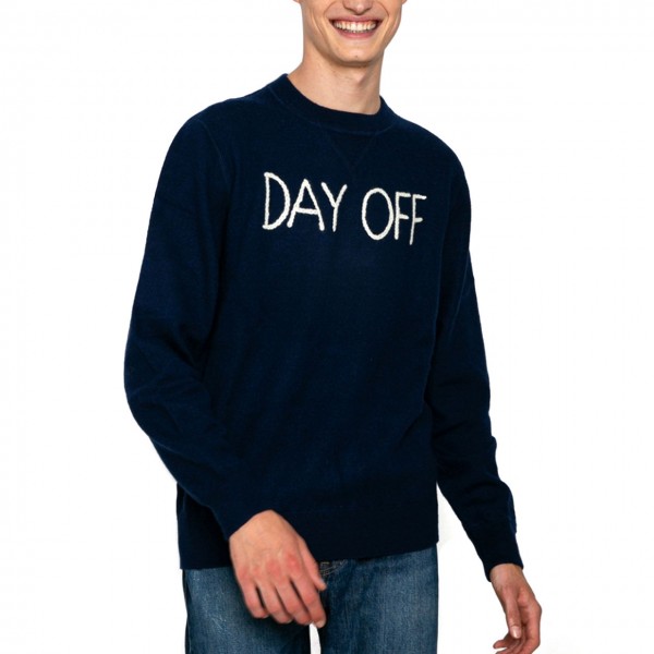 Jake Day Off Round Neck Sweater, Blue