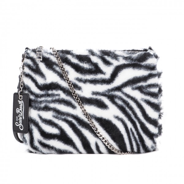 Parisienne Zebra Clutch Bag, Black