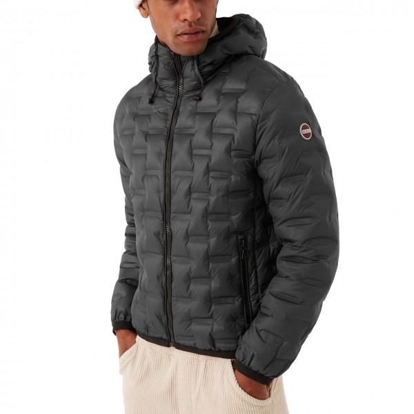 Down Jacket With Fixed Hood, Black