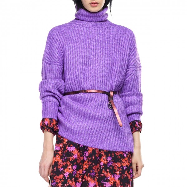 Sweater With High Neck, Purple