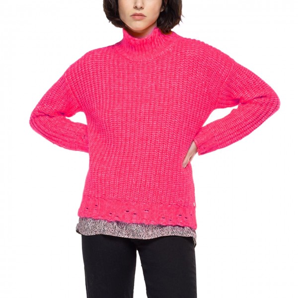 Sweater With High Neck, Pink