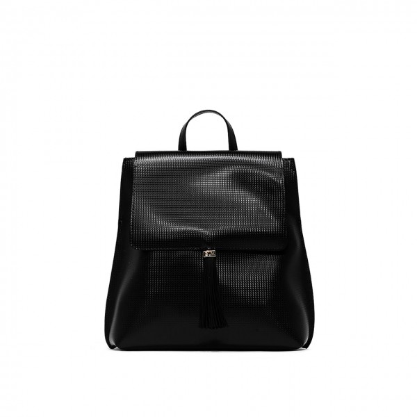 Medium Tassel Backpack, Black