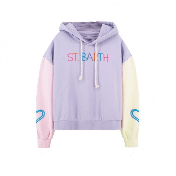 Sweatshirt With Saint Barth Embroidery, Purple