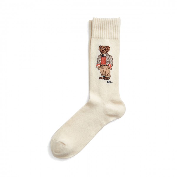 Polo Bear Sports Socks In Wool Blend, White
