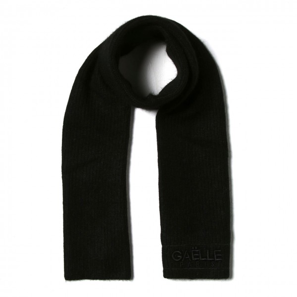 Scarf With Embroidered Logo, Black