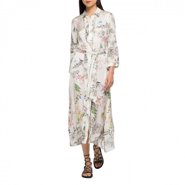 Dress In Viscose And Lurex All-Over Print, White
