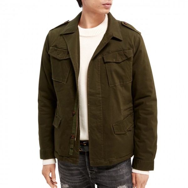 Military Jacket In Cotton, Green