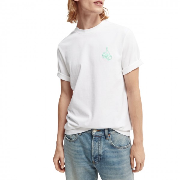 T-Shirt Con Grafica In Cotone Organico, Bianco
