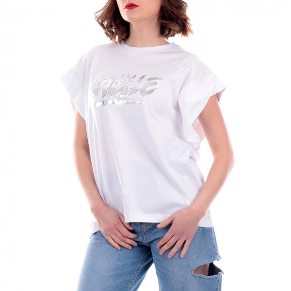 T-Shirt In Jersey Smanicata, Bianco