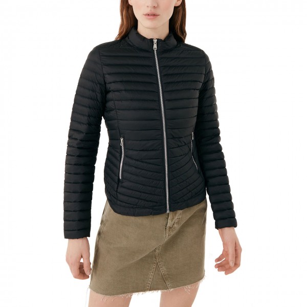 Lightweight Punky Down Jacket With Rounded Bottom, Black