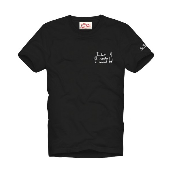 T-Shirt Con Ricamo, Nero