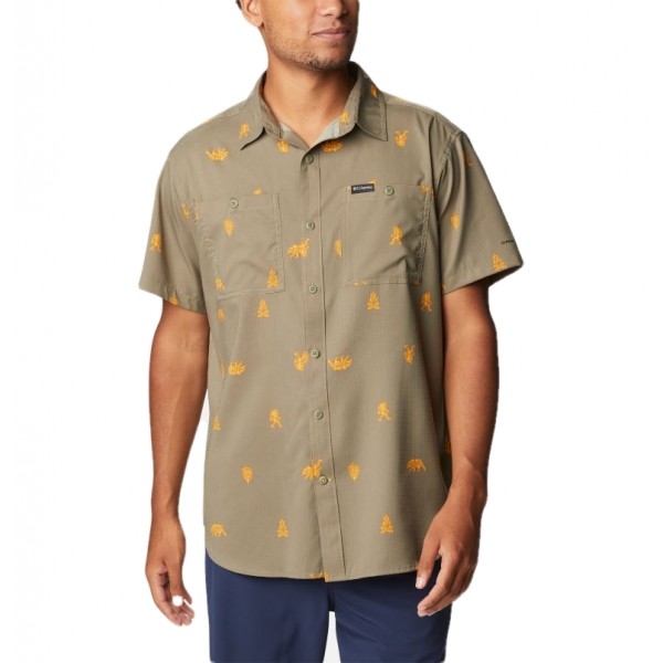 Utilizer Printed Woven Short Sleeve, Green