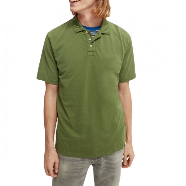 Organic Cotton Jersey Polo Shirt, Green